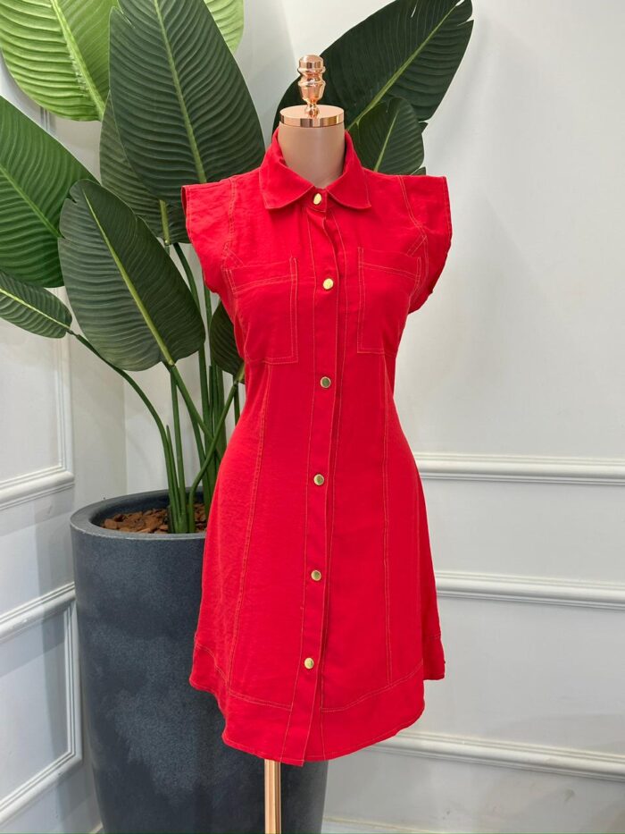 vestido curto botões vera 316715
