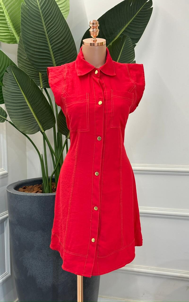 vestido curto botões vera 316715