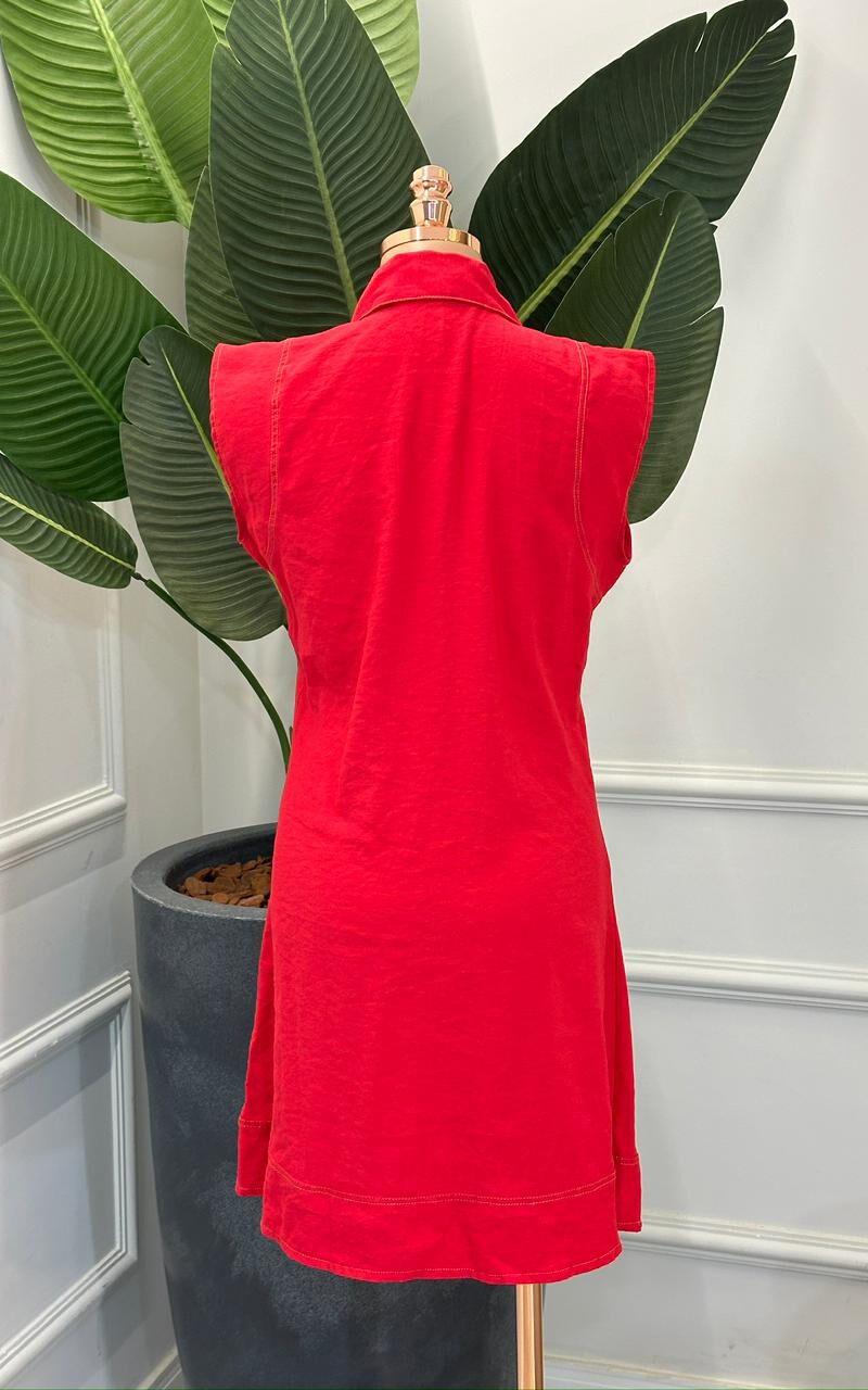 vestido curto botões vera 316715