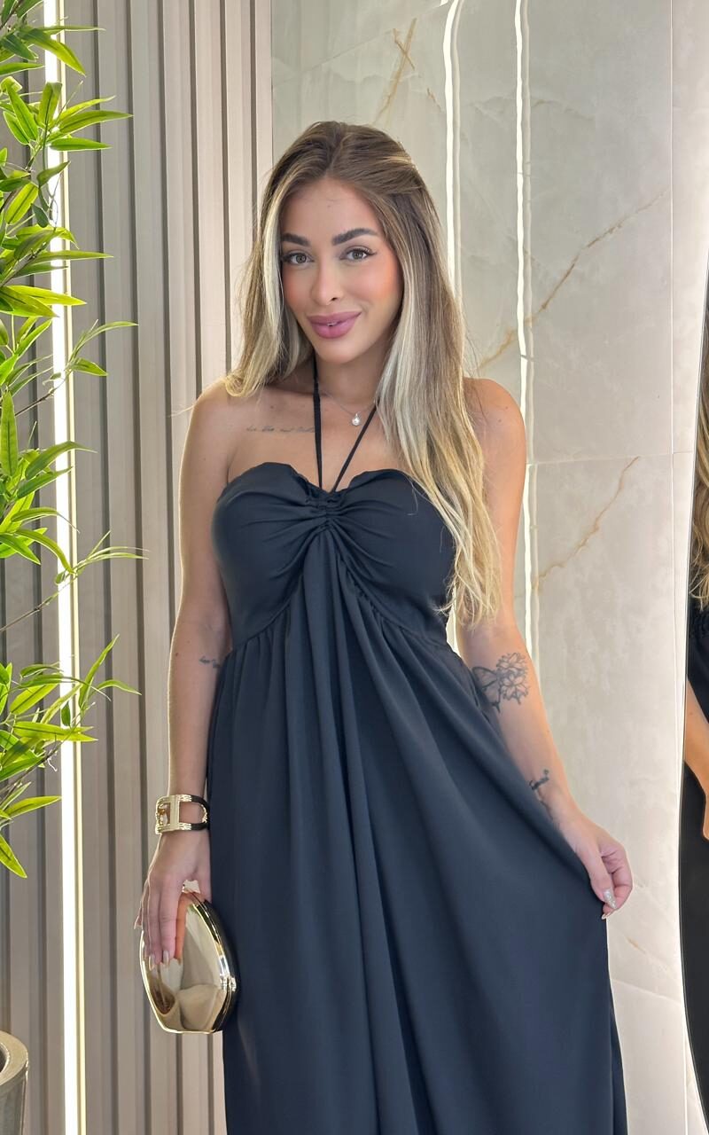vestido longo amarração no pescoço bia 123995