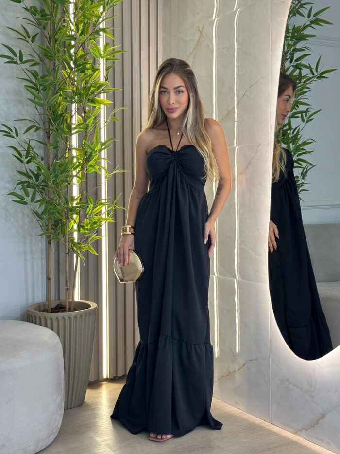 vestido longo amarração no pescoço bia 123995