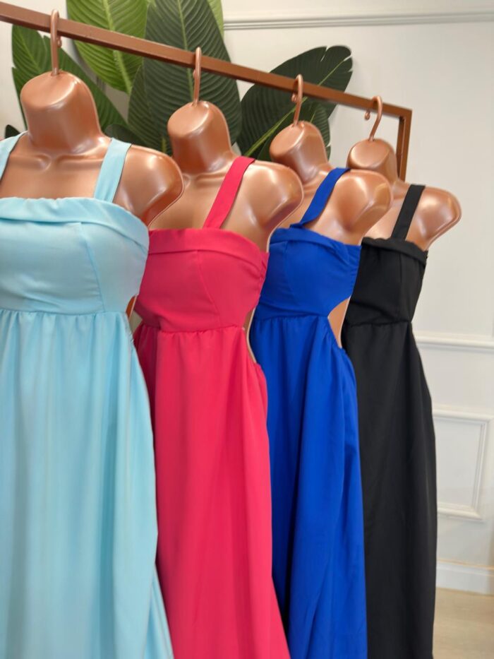 vestido longo alças grossas clara 123996 vestido longo alças grossas clara 123996