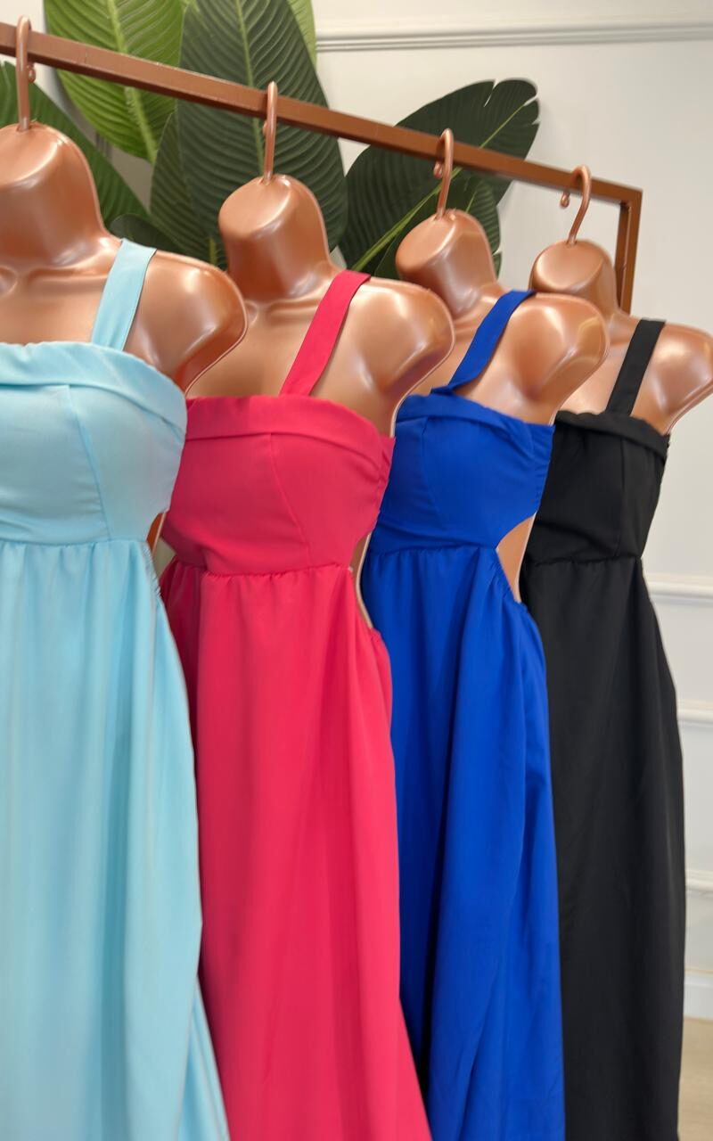 vestido longo alças grossas clara 123996