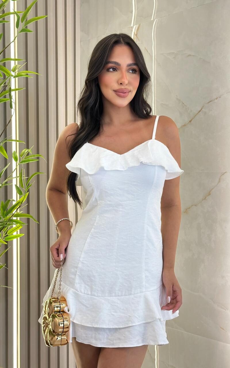 macaquinho curto babado thalia 325545 g, branco