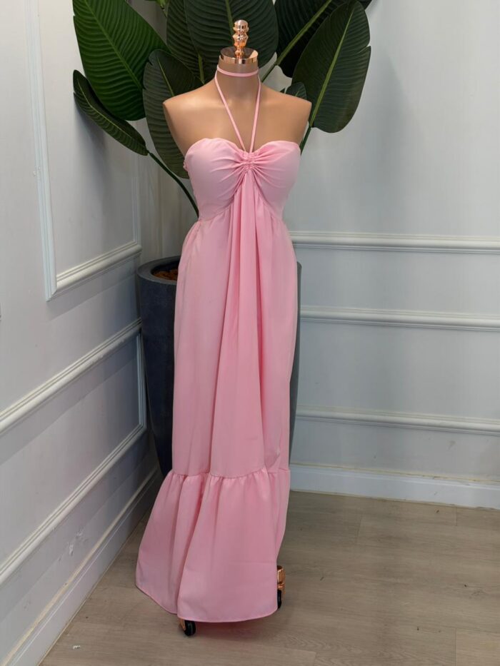 vestido longo amarração no pescoço bia 123995