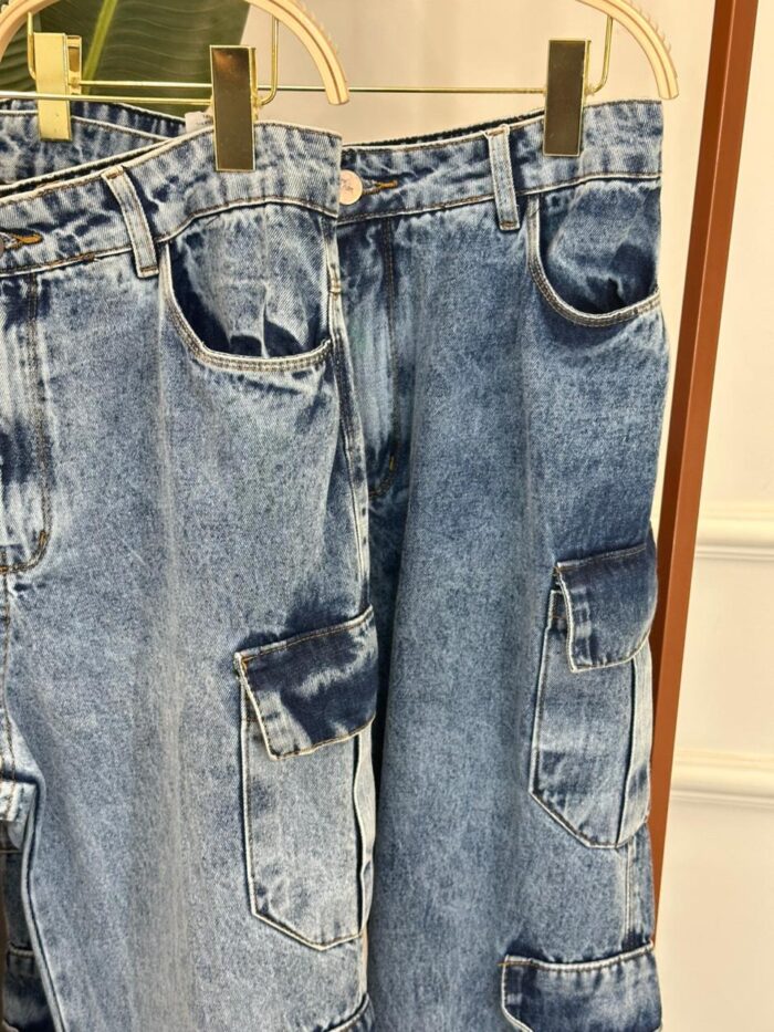 calça jeans wide leg cargo maya 331175 calça jeans wide leg cargo maya 331175