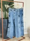 calça jeans wide leg cargo maya 331175