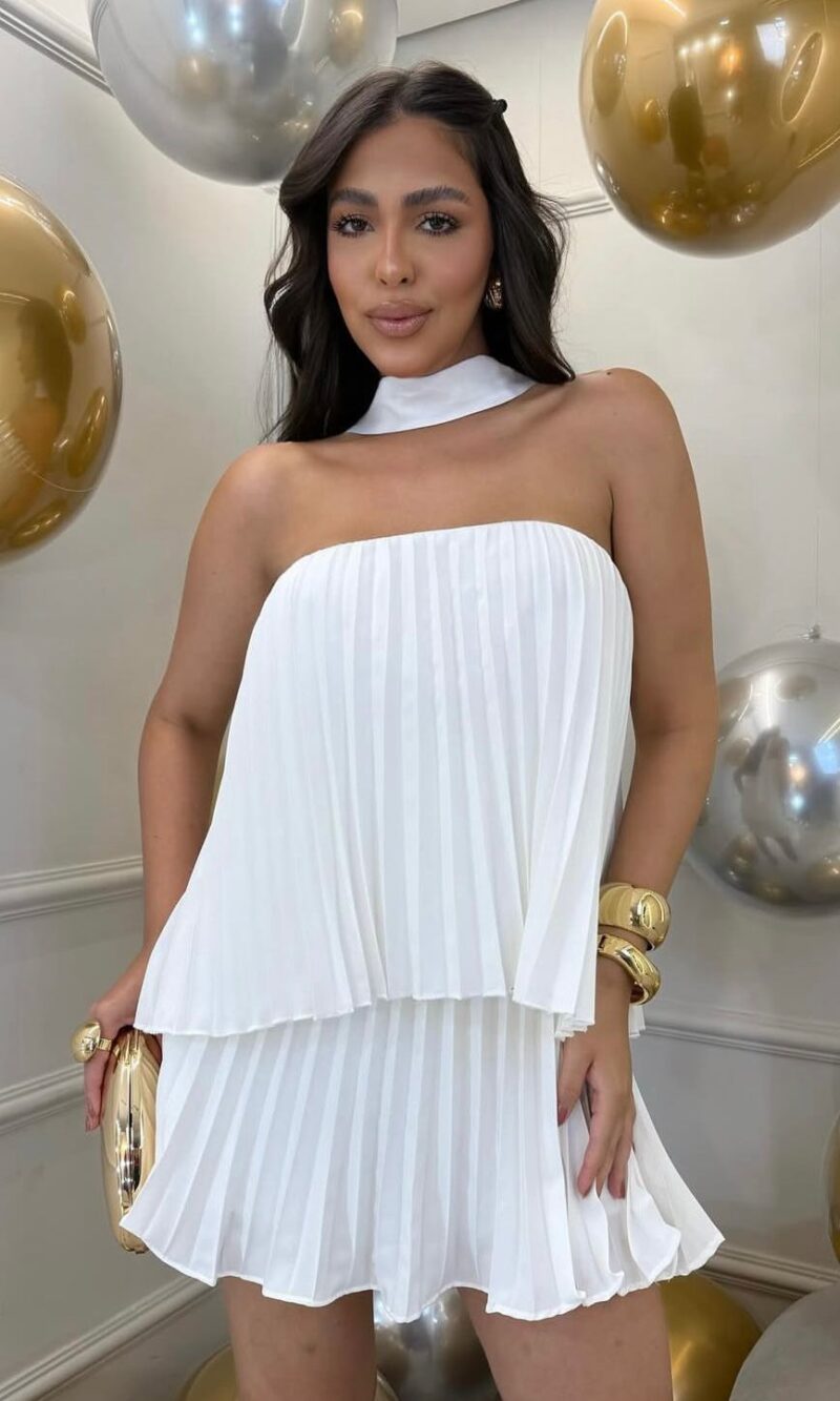 conjunto cropped e shorts saia preto eva 318155