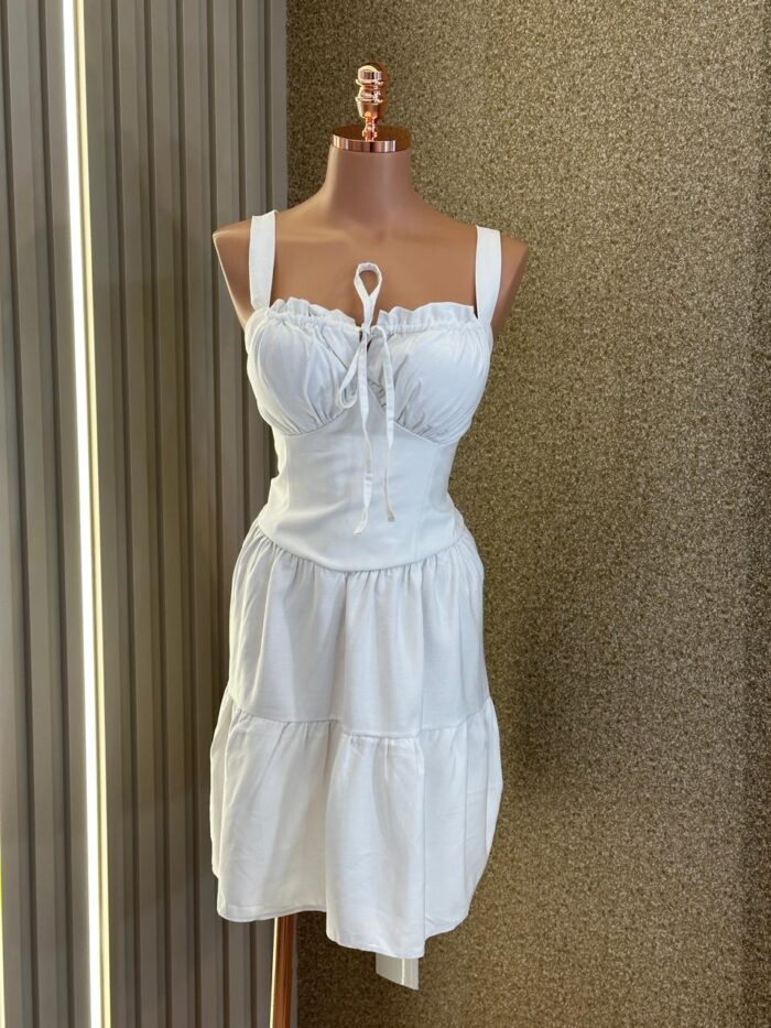 vestido curto alças grossas azul flora 337165