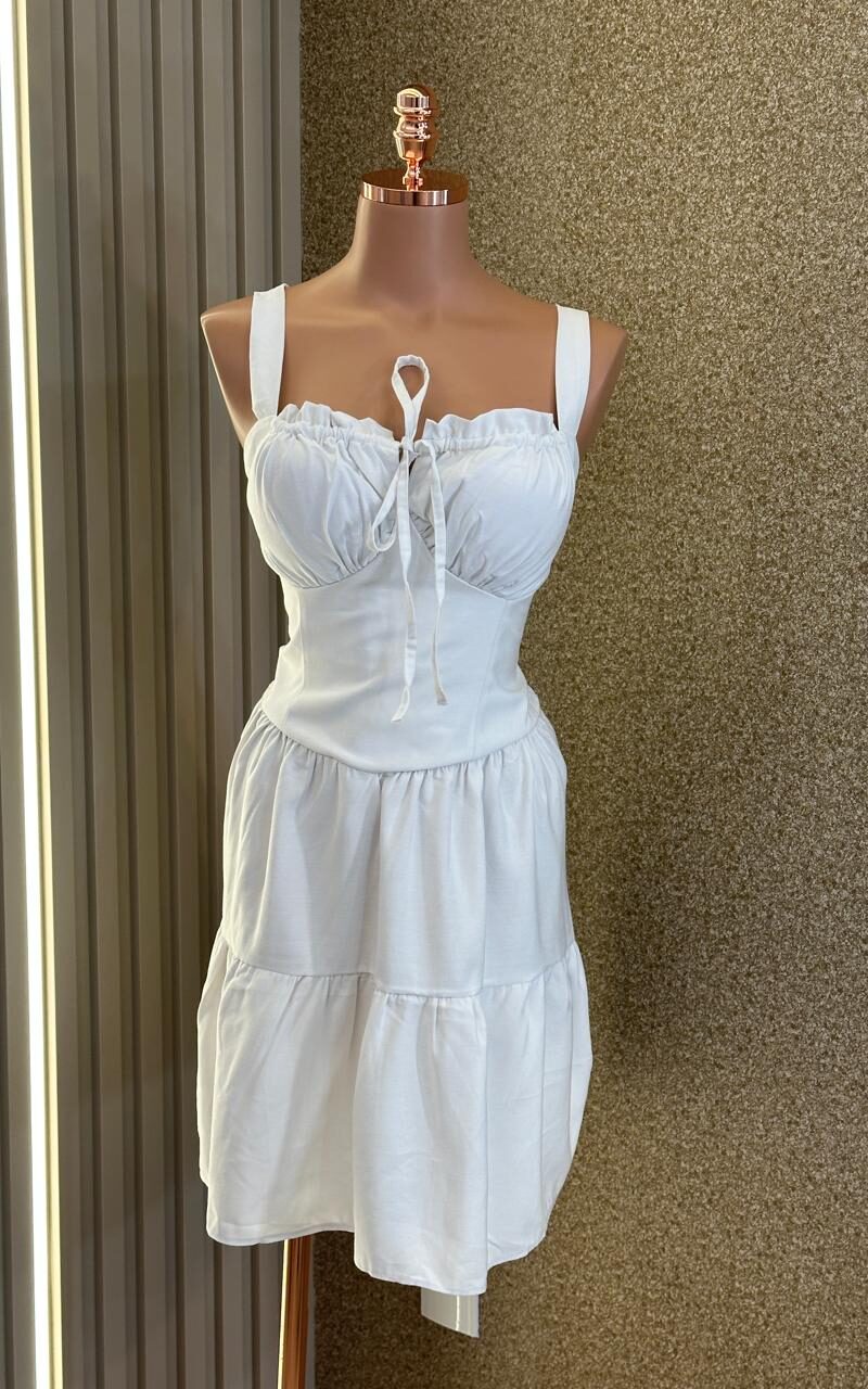 vestido curto alças grossas azul flora 337165