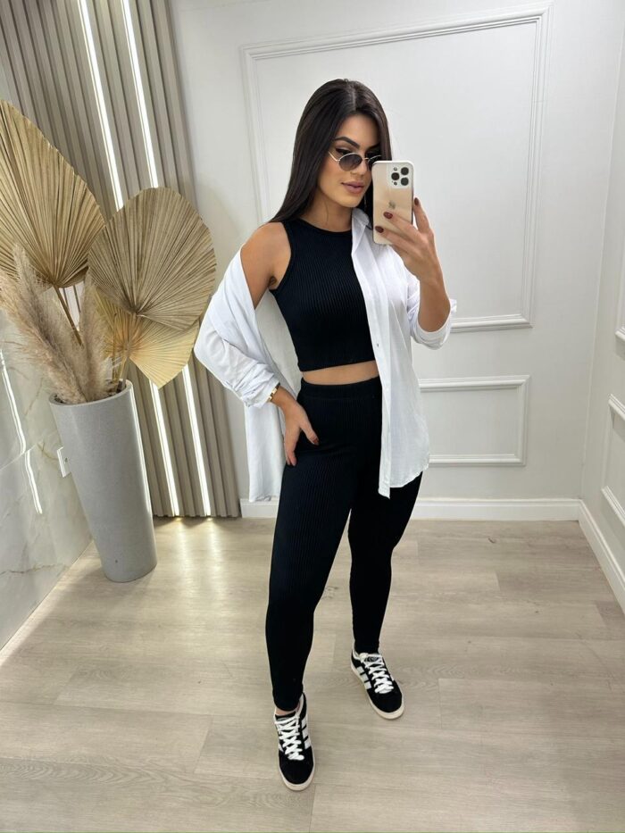 conjunto cropped e calça canelado virginia 139055