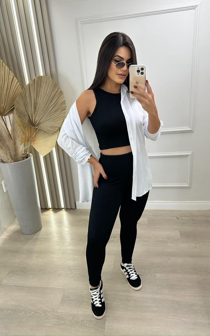 conjunto cropped e calça canelado virginia 139055