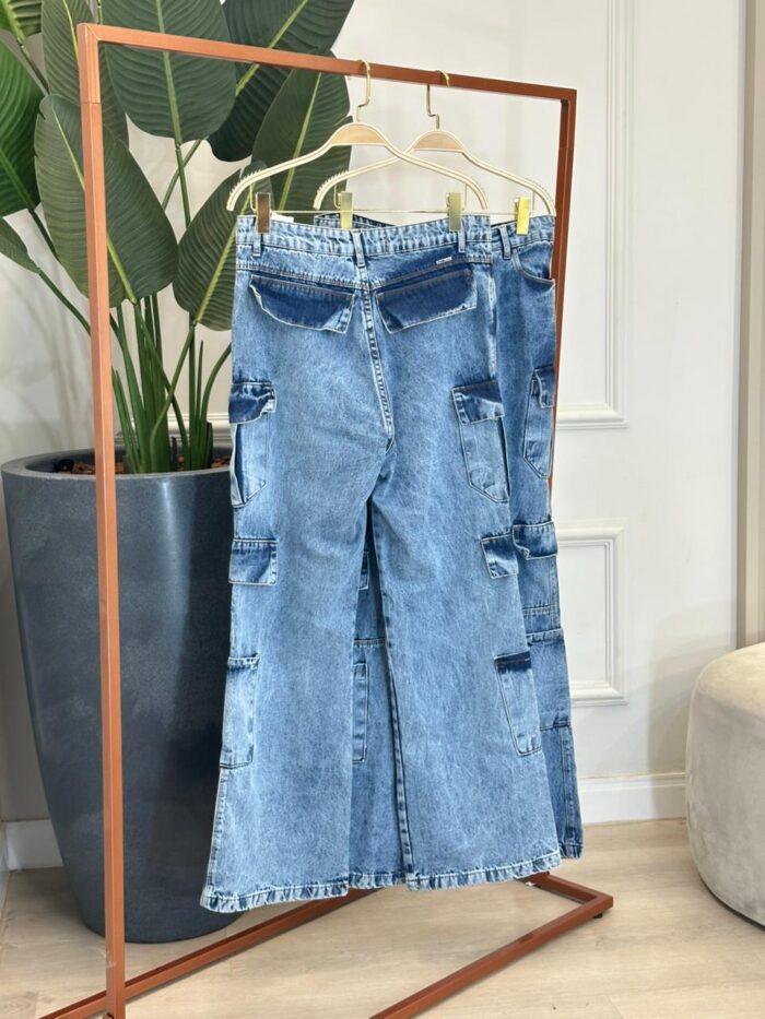 calça jeans wide leg cargo maya 331175 calça jeans wide leg cargo maya 331175