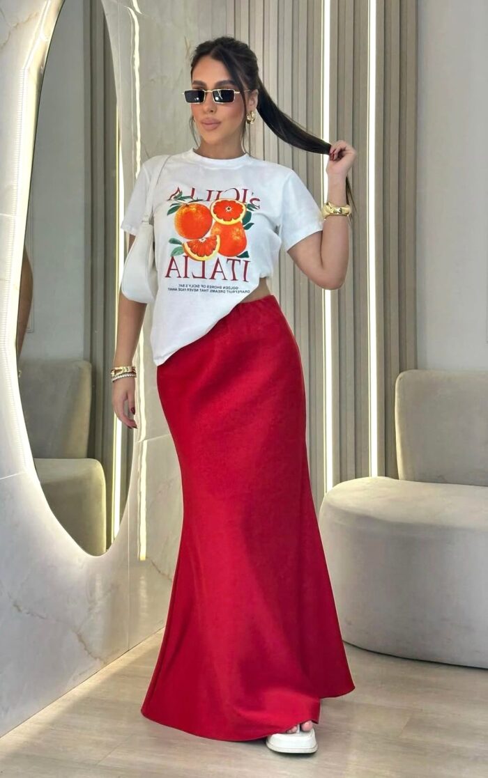 saia midi acetinado mirela 302435