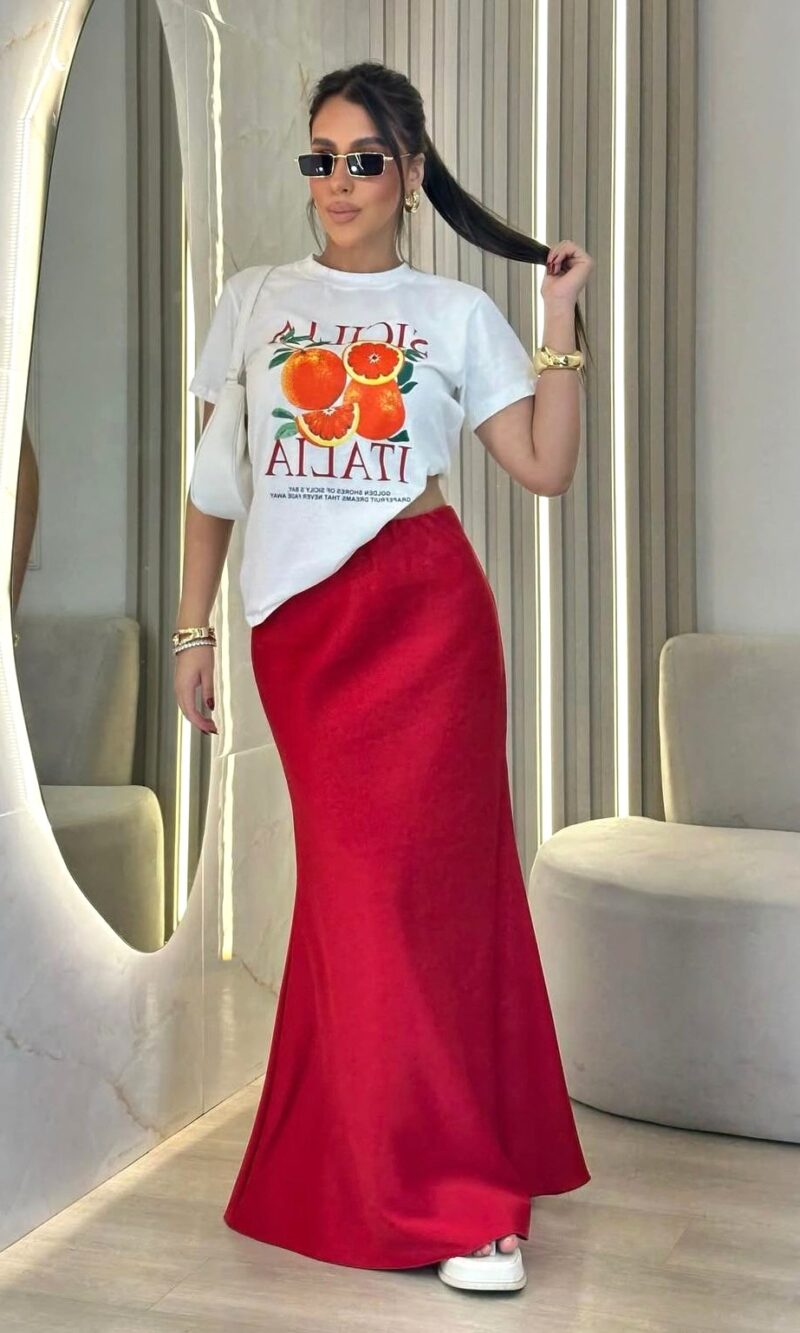 saia midi acetinado mirela 302435