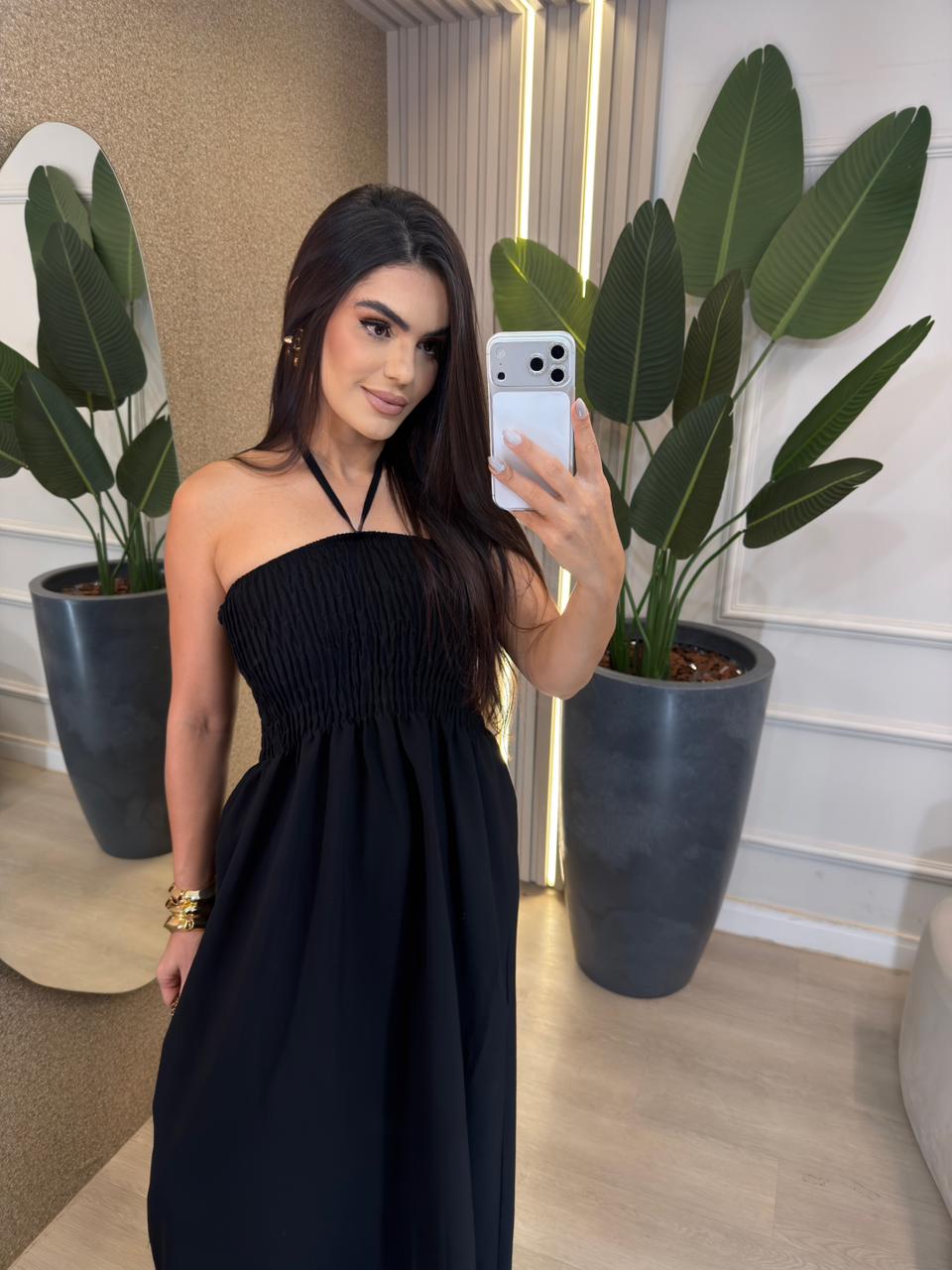 vestido elegance lastex "preto"