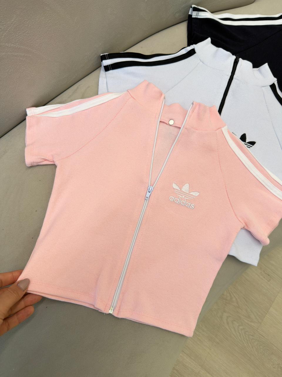 cropped com ziper inspiraÇÃo adidas lia