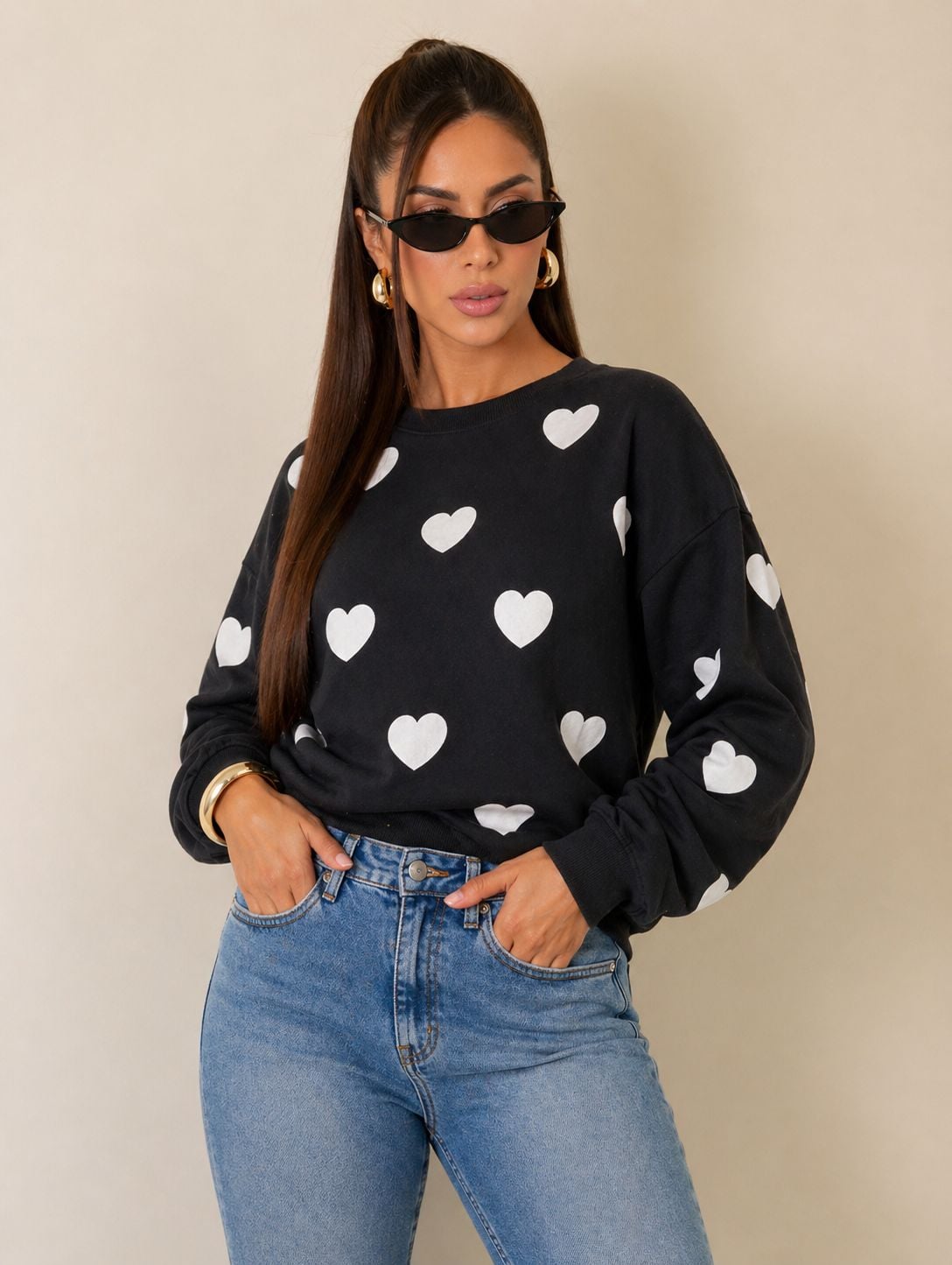 blusa moletom coraÇÕes edilene