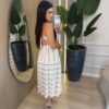 vestido mid elegance grid "marrom"