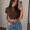 cropped essential zip