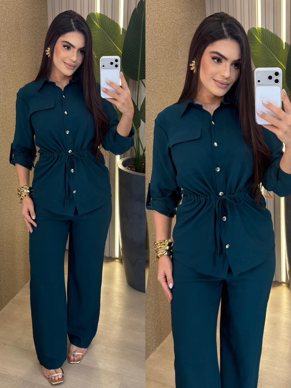 conjunto modern elisa "verde petrÓleo"