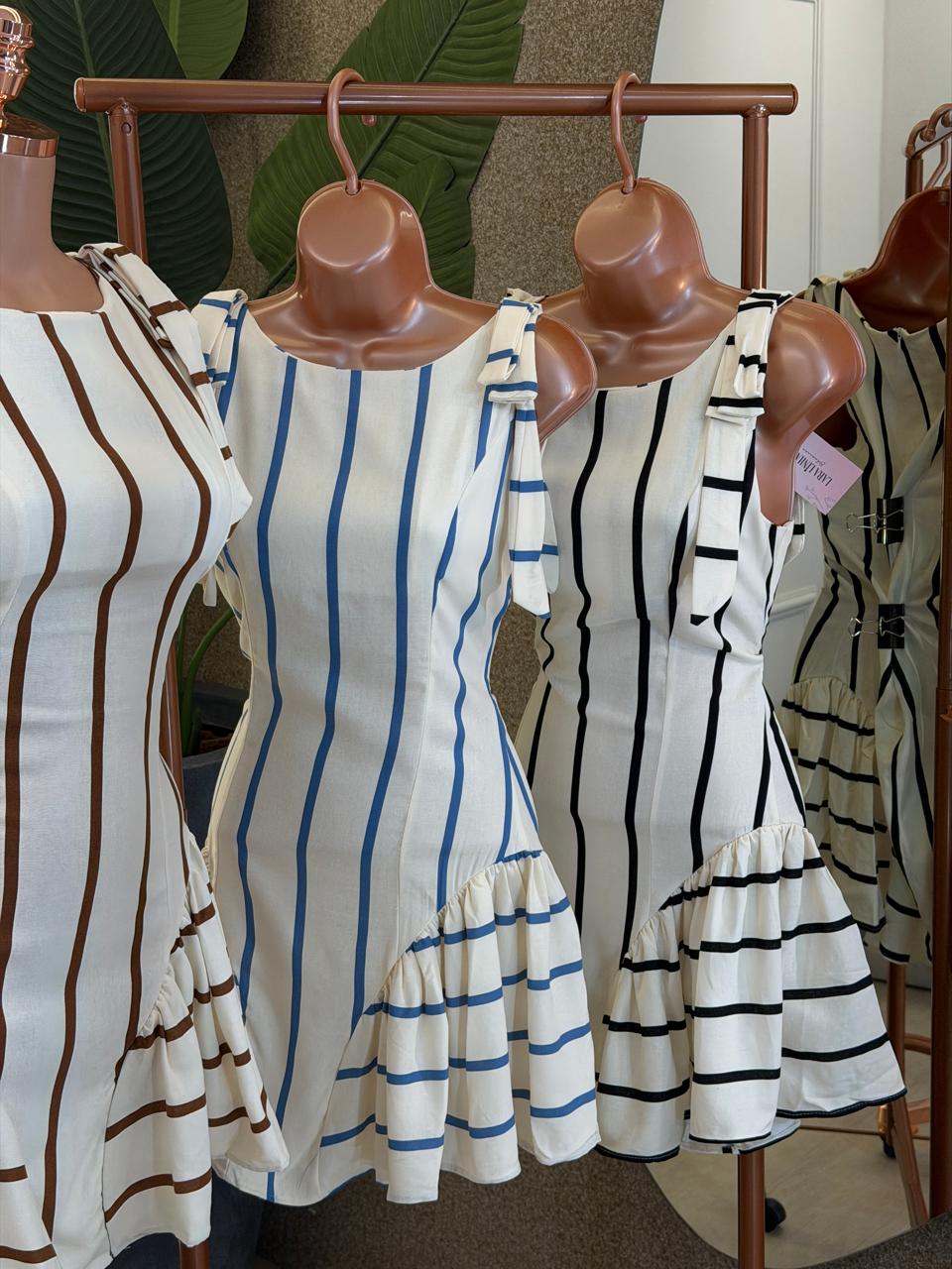 vestido monaco listrado