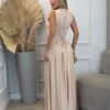 vestido longo maelle nude