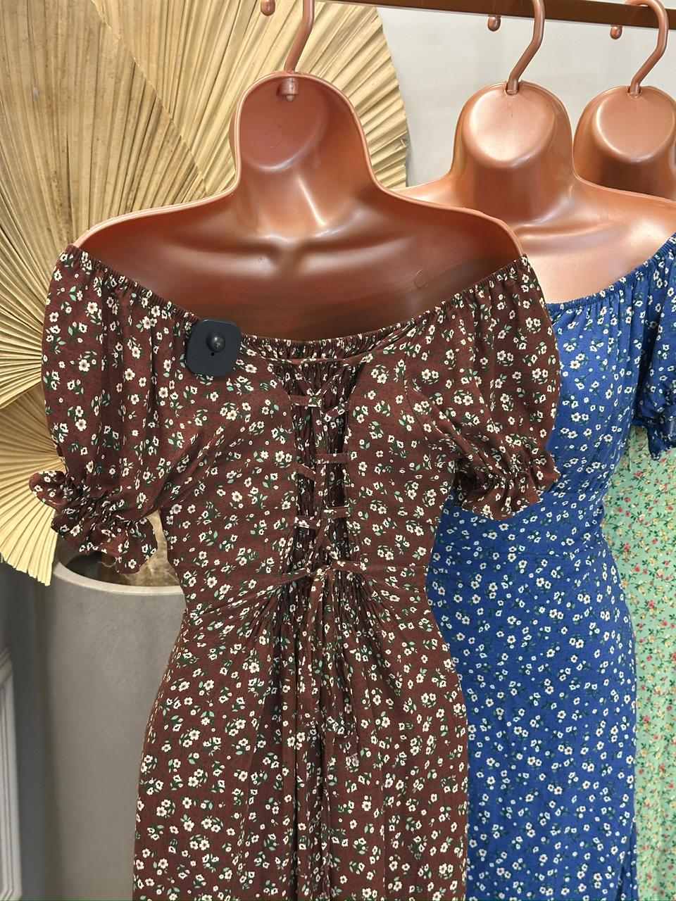 vestido mid brisa de mar serena marrom