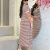 vestido mid brisa de mar serena marrom
