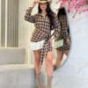 CHEMISE MAIS ENVELOPE FRANJA BIANCA MARROM CLARO
