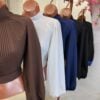 cropped gola alta plissado clara xadrez