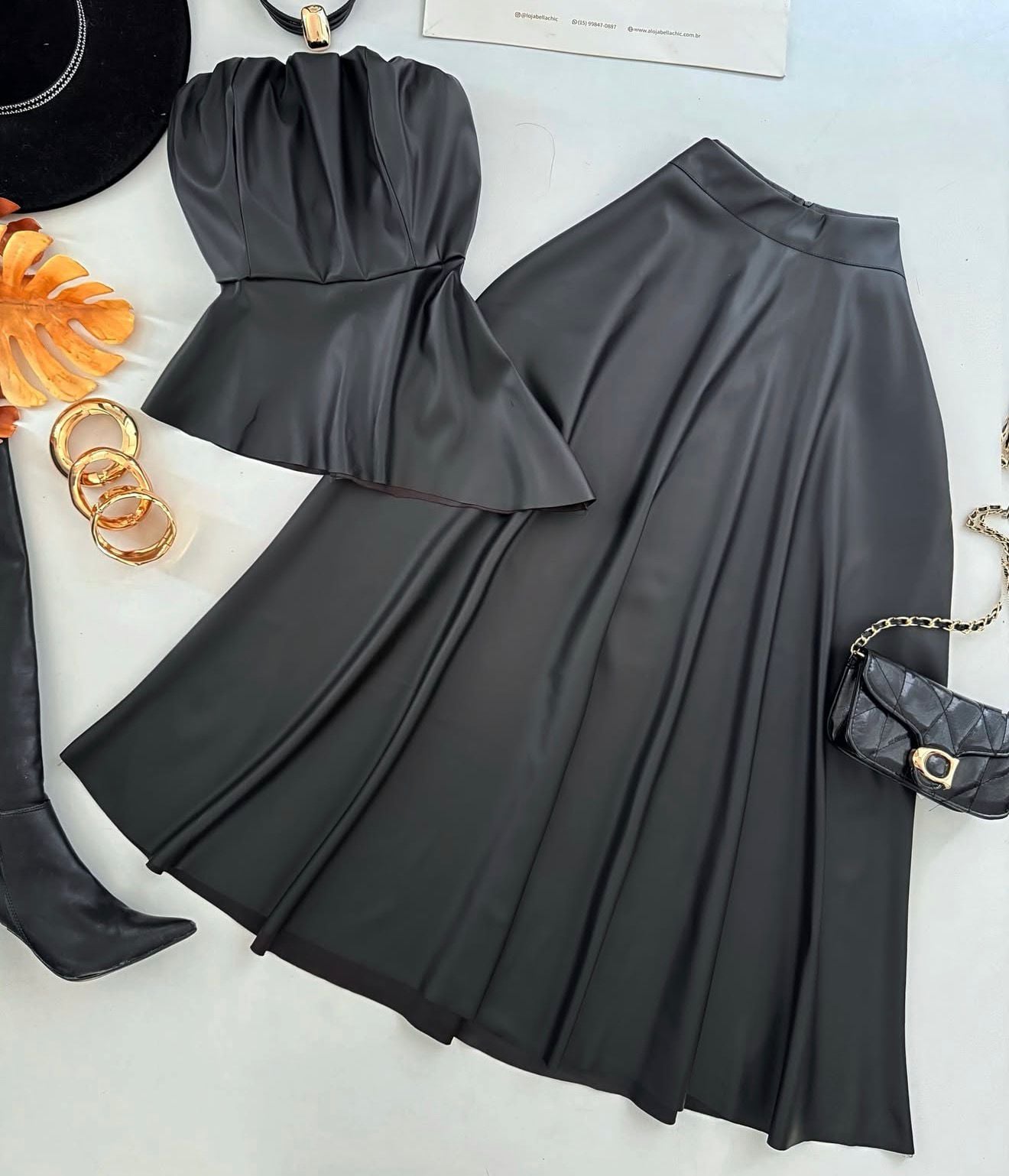 conjunto 2 peÇas de couro