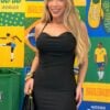 vestido mid com fenda lateral aurora preto