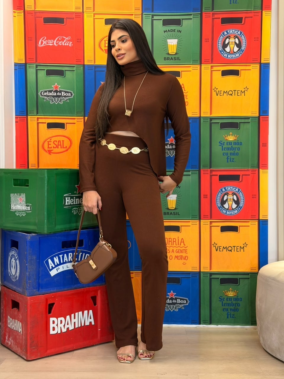 conjunto 2 peÇas assimÉtrico karol marrom
