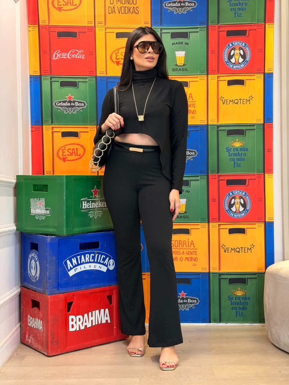 conjunto 2 peÇas assimÉtrico karol preto