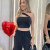 vestido com calda kiezia preto