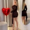 vestido com calda kiezia preto