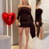 vestido com calda kiezia preto