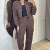 conjunto de moletom isadora marrom