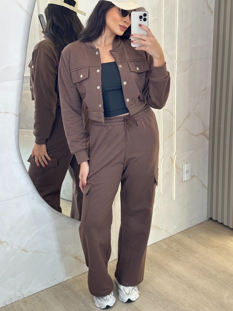 conjunto de moletom isadora marrom