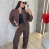conjunto de moletom isadora marrom