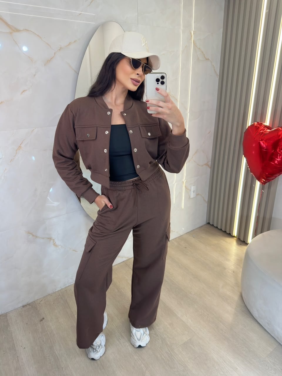 conjunto de moletom isadora marrom