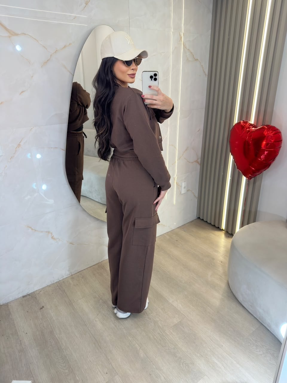 conjunto de moletom isadora marrom
