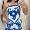 conjunto flora estampa de flor azul conjunto flora estampa de flor azul