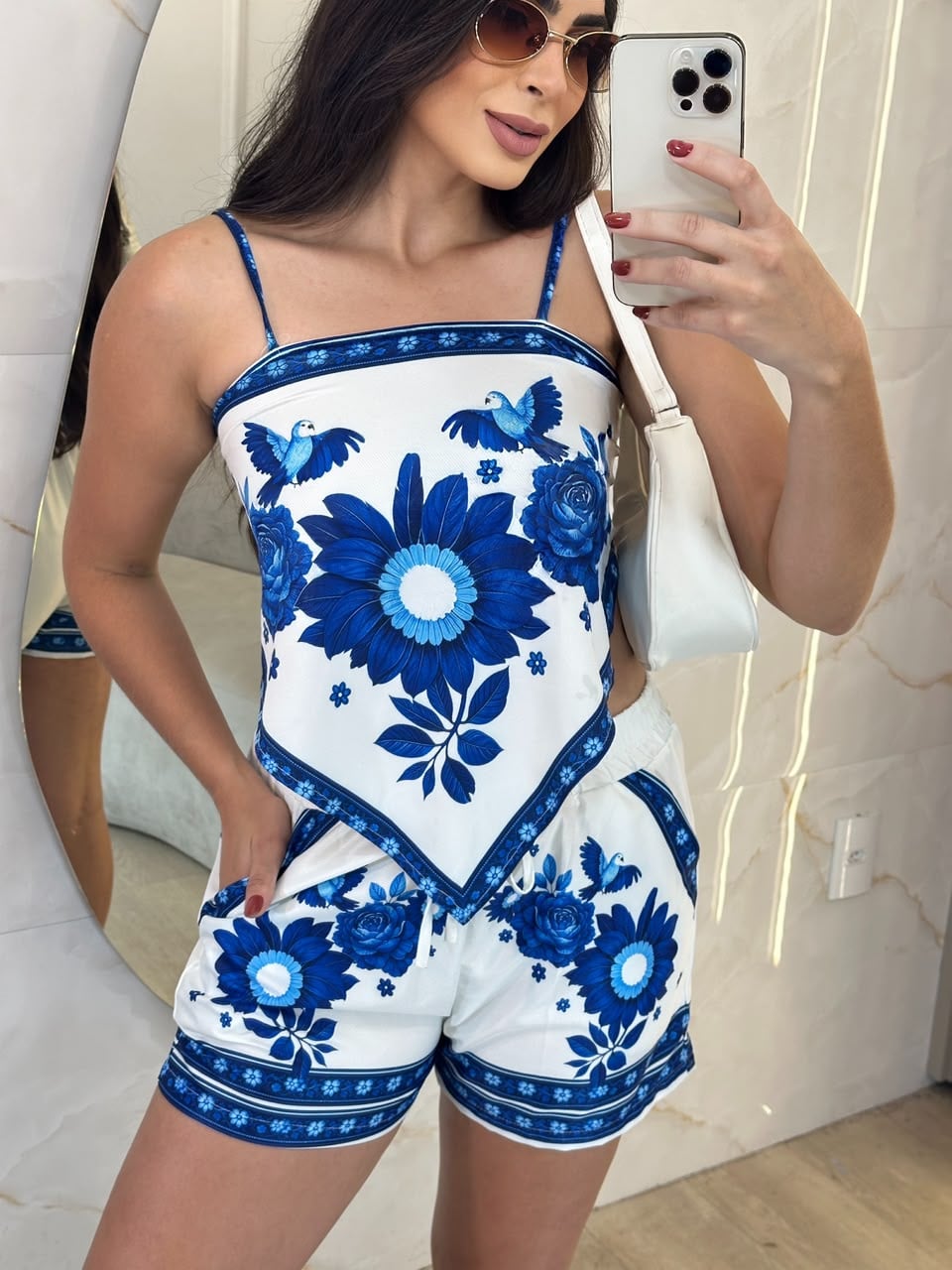 conjunto flora estampa de flor azul conjunto flora estampa de flor azul