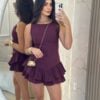 vestido curto com babadinho azul marinho (cópia)