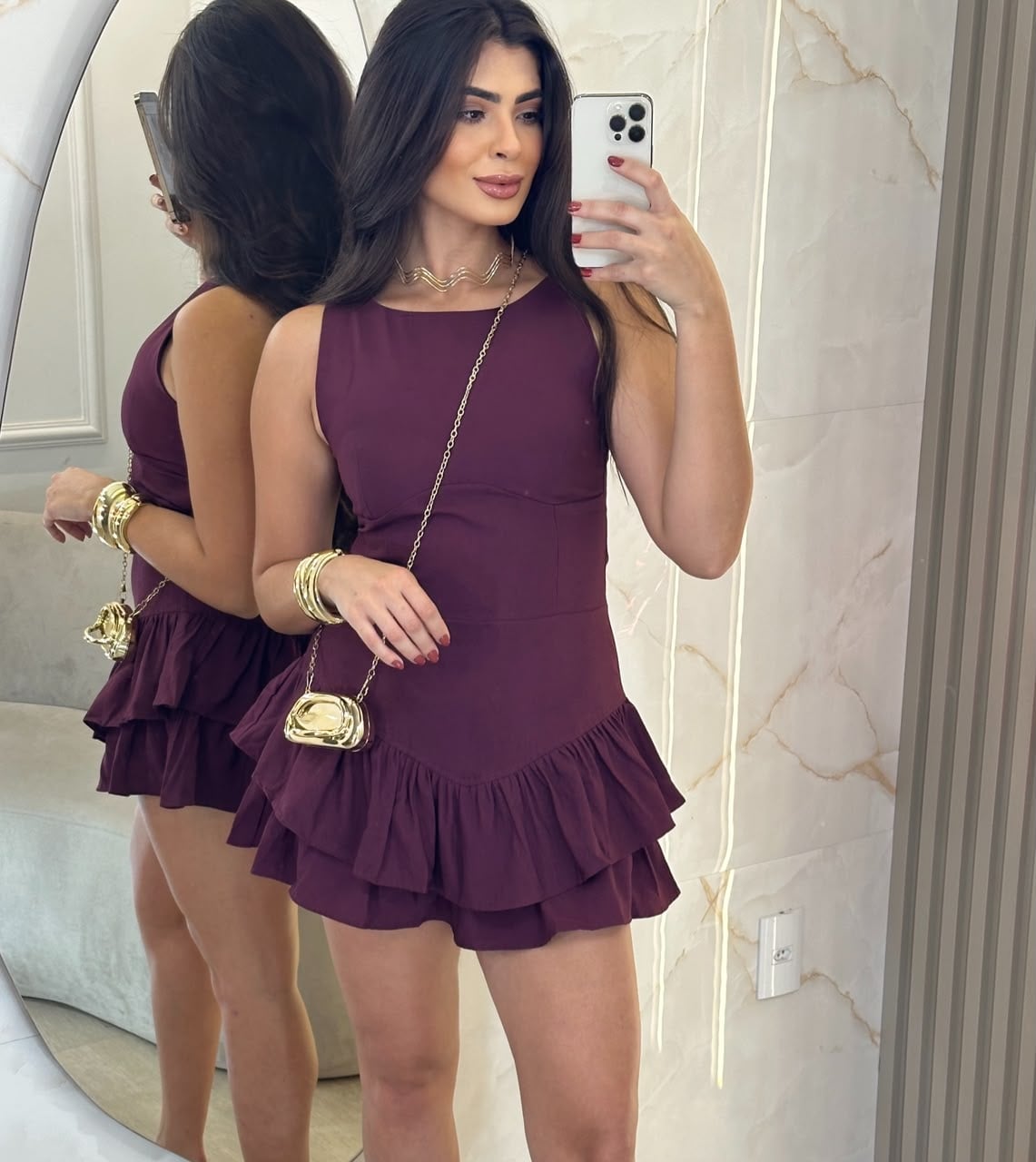 vestido curto com babadinho azul marinho (cópia)