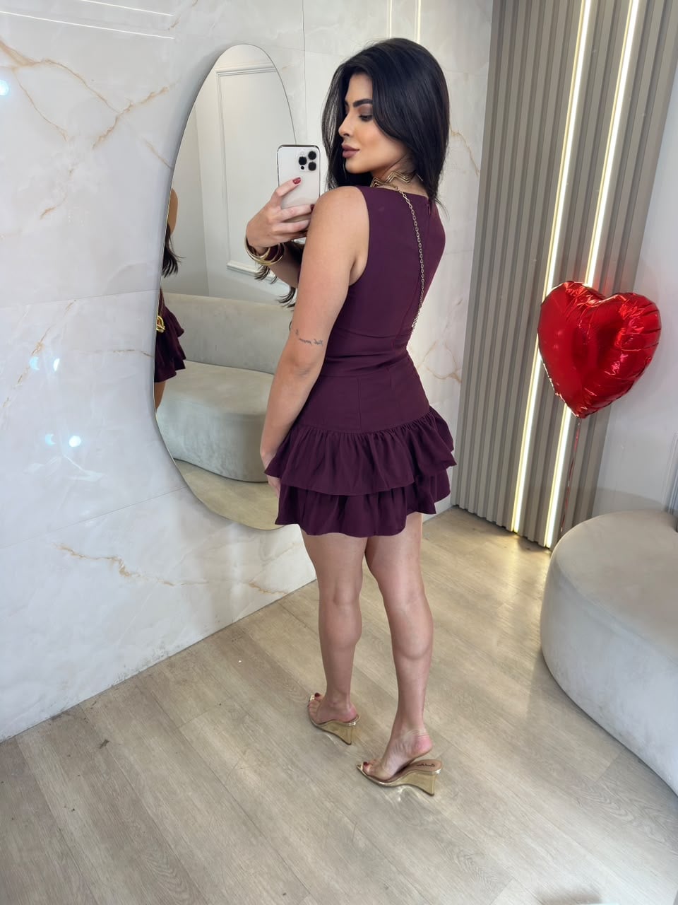 vestido curto com babadinho azul marinho (cópia)