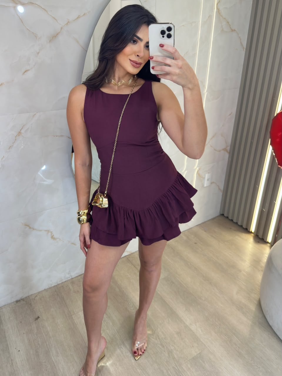 vestido curto com babadinho azul marinho (cópia)