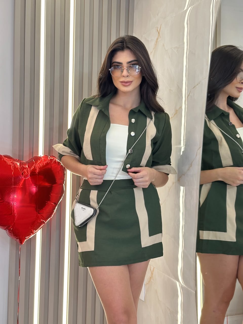 conjunto 2 peÇas curto tania verde
